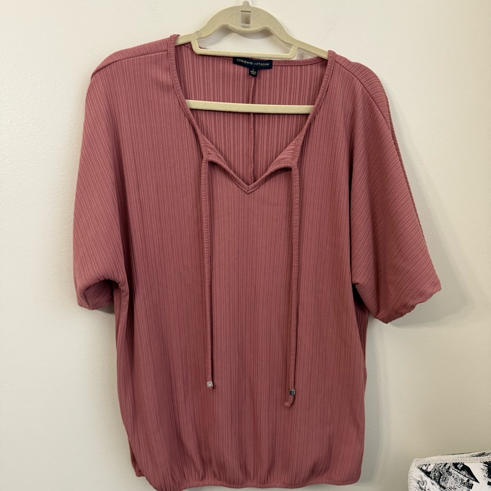 Adrianna Vittadini Pink Blush Short Sleeve Shirt